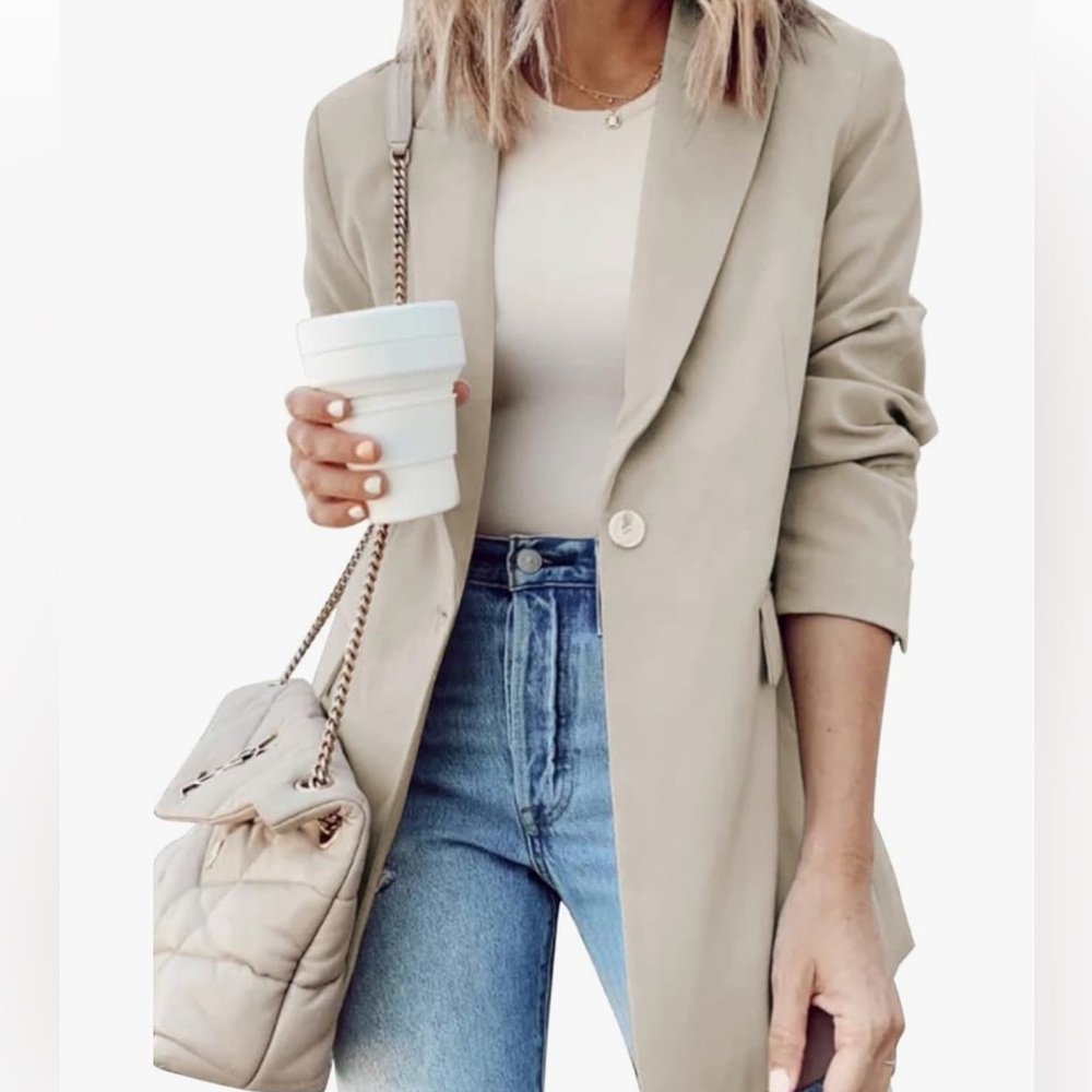Khaki, oversized blazer